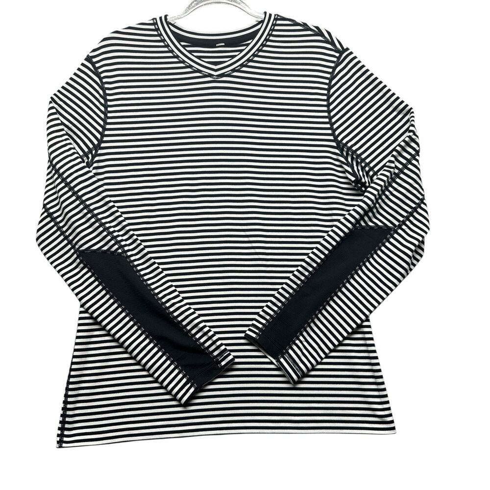 lululemon athletica Black and White Striped Sweatshirt